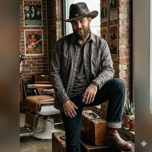 Skully delux embroidered rodeo cowboy shirt